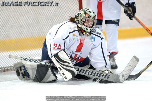 2015-11-21 Aosta B-Hockey Milano Rossoblu U14 2290 Lorenzo Serloreti